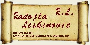 Radojla Leškinović vizit kartica
